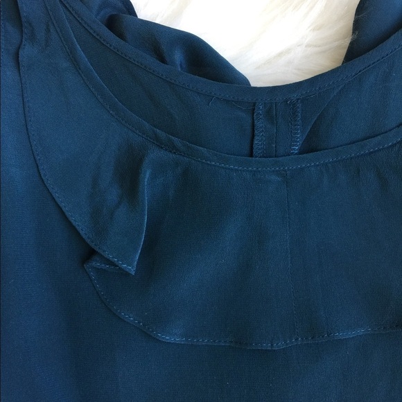 Dark aquamarine Ruffle Neck Mini Dress Size 0 - Picture 6 of 8